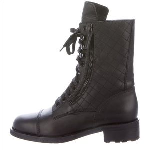 Chanel Quilted Leather Combat Boots